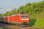 Doppeltraktion, mit den DB Loks 185 127-8 und 185 122-9, fahren Richtung Bahnhof Kaiseraugst. Die Aufnahme stammt vom 01.06.2017.