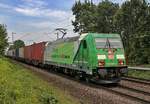 DB 185 389-4  CO2-frei Auf der Schiene mit DB Schenker  (NVR 91 80 6185 389-4 D-DB)<br>  am 27.06.2017 mit CT Hannover/Ahlem Ri Linden/Fischerhof passierend...