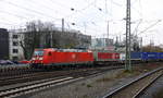 185 076-7 DB kommt aus Richtung Köln,Aachen-Hbf,Aachen-Schanz mit einem Containerzug aus Gallarate(I) nach Zeebrugge-Voorhaven-West(B) und fährt in Aachen-West ein.