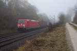 185 317-5 mit einem Containerzug bei Parsberg Richtung Nürnberg, 04.11.2016