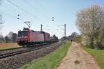 DB Cargo 185 095-7 mit gemischten Güterzug am 07.04.18 bei Niederwalluf (rechte Rheinstrecke) 