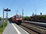 DB 185 170-8 mit einem gemischten Güterzug Richtung Halle (S), am 06.05.2018 in Zöberitz.