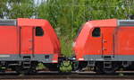 Bauart Unterschiede der Selben Bauhreihe bei so hohen Ordungsnummern ? Links 185 285-4 Rechts 185 181-5 der DB Cargo Deutschland AG in Leipzig Schönefeld 27.04.2018