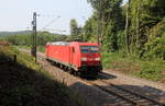 185 286-2 DB kommt von einer Schubhilfe aus Richtung Gemmenicher Tunnel zurück nach Aachen-West. 
Aufgenommen an der Montzenroute am Gemmenicher-Weg.
Bei Sommerwetter am Mittag vom 25.7.2018.
