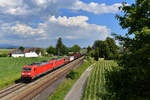185 314 + 185 xxx mit einem Güterzug am 25.07.2018 bei Stephansposching. 