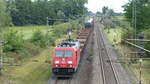 185 206 zieht einen Güterzug durch Groß-Gera Dornheim gen Norden. Aufgenommen am 9.9.2017 15:34