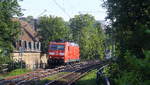 185 094-0 DB kommt als Lokzug aus Aachen-West nach Köln-Gremberg aus Richtung Aachen-West und fährt durch Aachen-Schanz in Richtung