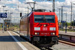 DB Lok 185 359 durchfährt den Bahnhof Stralsund in Richtung Rostock. - 23.07.2020