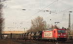 Am 26.01.2020 zog DB Cargo 185 273`Impulsgeber´ einen Panzerzug von Venlo(NL) nach Borkheide durch Krefeld-Linn.