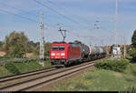 Kesselzug mit 185 300-1 unterwegs an der Blockstelle (Bk) Zscherben Richtung Halle Rosengarten.

🧰 DB Cargo
🚩 Bahnstrecke Halle–Hann. Münden (KBS 590)
🕓 8.9.2020 | 9:25 Uhr