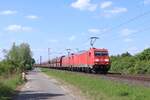 185 259-9 (DB) und 185 279-7 zusammen mit einem Kohlezug in Kaarst, 14. Mai 2022