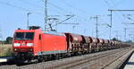 DB Cargo AG, Mainz mit ihrer   185 178-1  [NVR-Nummber: 91 80 6185 178-1 D-DB] und einem Schotterzug (leer) am 02.09.24 Höhe Bahnhof Rodleben.