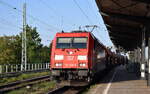 DB Cargo AG, Mainz mit ihrer  185 259-9  [NVR-Nummer: 91 80 6185 259-9 D-DB] und einem Schüttgutwagenzug am 05.09.24 Durchfahrt Bahnhof Magdeburg-Neustadt.