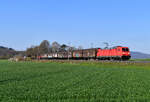 DB 185 275 mit einem gemischten Güterzug nach Maschen Rbf am 28.04.2021 bei Dahle