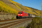 Leicht zu merkende Nummer, DB Cargo 185 185  am 4.11.2024 am Boppard Hamm.