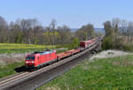 DB 185 009 mit gemischten Güterzug am 28.04.2021 bei Bad Münder-Hasperde