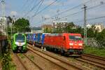 185 342-3 DB mit KLV & 3429 013 DB in Wuppertal, Juni 2024.