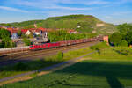 185 151 DB Cargo und 185 274 mit einem leeren Erzzug bei Retzbach-Zellingen Richtung Gemünden, 01.06.2021