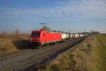 DB Cargo Bombardier Traxx 185 396-9 mit KLV Zug bei Nieder-Mörlen in der Wetterau am 08.02.25