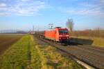 DB Cargo Bombardier Traxx 185 175-7 mit Mischer bei Nieder-Mörlen auf der Main Weser Bahn am 08.02.25