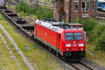 D-DB 185 222-7 fuhr am 13.09.24 mit ihrem KLV-Güterzug zum Lübecker-Skandinavienkai.