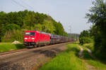 185 338 DB Cargo mit GA 46672 (Craiova - Bochum Langendreer) bei Postbauer-Heng Richtung Nürnberg, 20.06.2021