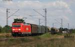 185 219-3 mit einem Mischer am km 33,0 der KBS700 24.7.08