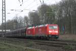 Railion Lok 185 312 mit einer anderen 185 am 6.4.09 in Duisburg-Neudorf
