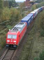 DB 185 325-8 bei der Durchfahrt durch den Rangierbahnhof Hamburg-Maschen am 18.10.2008