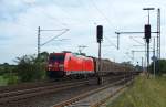 Mit dem FZT 53602 AM - AL kommt 185 361-3 am 17.06.09 aus Maschen und wird gleich Bad Oldesloe durchfahren.