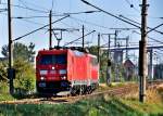 185 367 mit 140 590 im Schlepp aus Mukran am 01.09.09 in Richtung Bf Stralsund