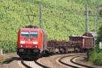 185 279-7 mit gemischtem Gterzug in Winningen an der Mosel am 02. Juli 2009