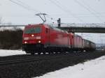 185 309-2 & 185 ??? mit Gz, zwischen Gemnden (Main) und Karlstadt (Main), am 03.02.2010 