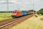 Br 185 227-6 mit ein Mischer in Richtung Seddin durch Nudow 24/06/2010.