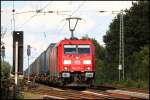 185 327 (9180 6185 327-1 D-DB) hat einen KLV-Zug aus Skandinavien am Harken und bringt ihn bei Sythen ins Ruhrgebiet. (05.09.2010) 