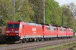 Lokzug bestehend aus 185 267,151 022,151 035 und 151 085 am 6.4.11 bei der Durchfahrt durch Ratingen-Lintorf