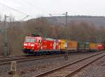 185 142-7  ...unterwegs  in der Schweiz  der DB Schenker Rail mit Hupac-Zug fhrt am 31.03.2012 bei Betzdorf Richtung Kln.