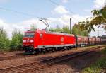 Am Samstagnachmittag den 19.5.2012 zieht die 185 079-1 den Northeimer durch den Bahnhof Osterath in Richtung Duisburg......
