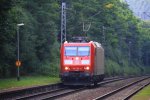 185 190-6 DB kommt als Lokzug aus Richtung Koblenz unnd fhrt in Richtung Trier-Ehrang.