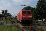 185 301 in der nrdlichen Verbindungskurve von Delitzsch-West zum unteren Bahnhof,  09.08.2012