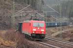185 313-4 DB Schenker Rail bei Frtschendorf am 07.01.2013.