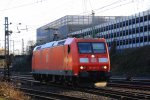 185 061-9 DB rangiert in Aachen-West bei schner Wintersonne am 28.1.2013.