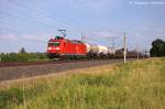 185 145-0 DB Schenker Rail Deutschland AG mit einem gemischtem Gterzug in Vietznitz und fuhr in Richtung Wittenberge weiter. Netten Gru an den Tf! 02.07.2013