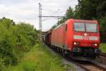 185 047-8 DB Schenker Rail in Michelau am 05.07.2013.
