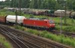 185 195-5 bei der Durchfahrt des Gterbahnhofes von Paunsdorf am 03.07.13.