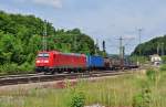 185 168 mit einem KLV Zug in Westerstetten auf der schwbischen Alb.Bild Aufgenommen am 9.7.2013