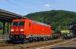 185 238-3  der DB Schenker Rail fhrt am 22.08.2013 mit einem gem.