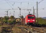 185 294-6 mit einem gemischten Gterzug bei Breitengbach (28.09.2013)