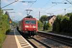 Durchfahrt am 08.07.2013 von 185 035-3 mit dem tglichen gemischten Gterzug von Mullhouse nach Offenburg in Kollmarsreute gen Emmendingen.