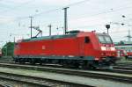 DB Lok 185 155-9 durchfährt den Badischen Bahnhof. Die Aufnahme stammt vom 04.07.2014.